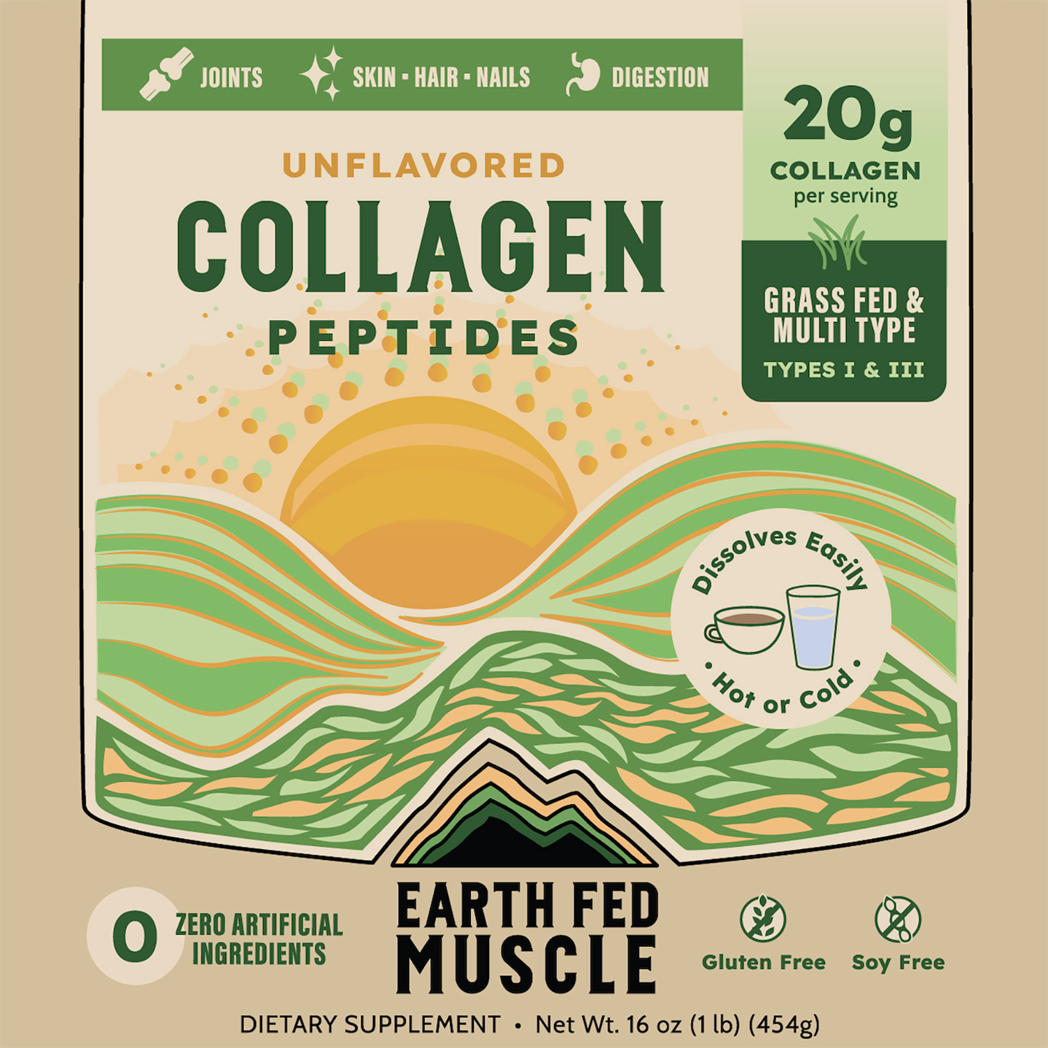 Earth Fed Muscle - Wholesale Protein/Superfood Powder - Collagen Peptides, Unflavored (formerly known as The Keystone)14
