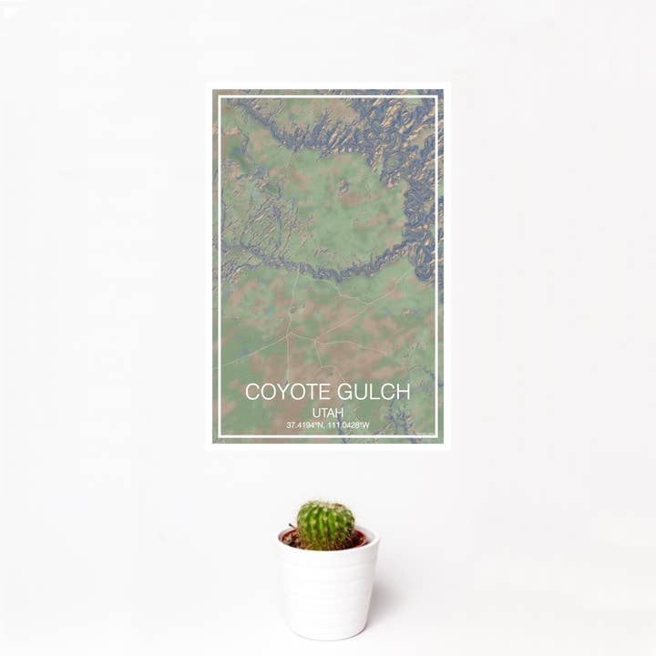 JACE.design – wholesale Konsttryck – Coyote Gulch UT Karta Tryck Eftermiddag