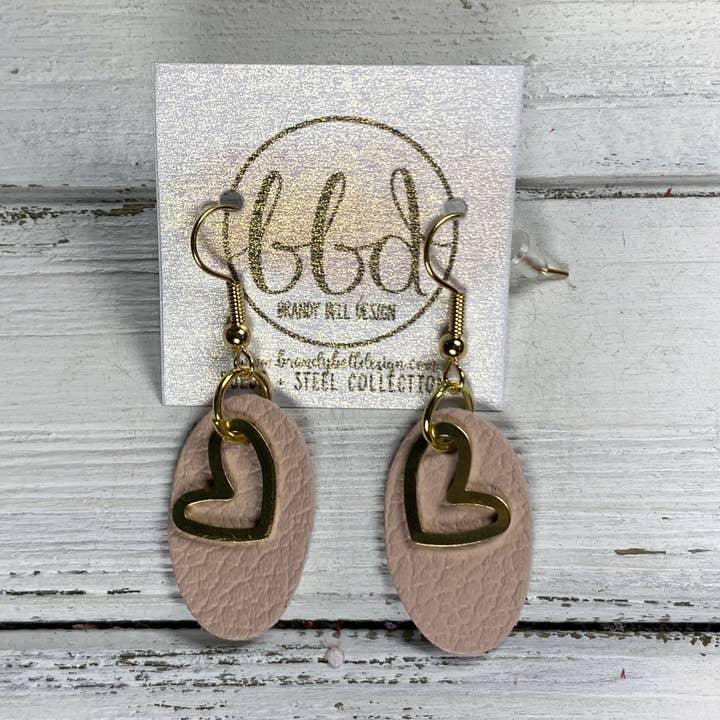Brandy Bell Design - Wholesale Dangle Earrings - TINY HEART - MATTE BLUSH PINK0