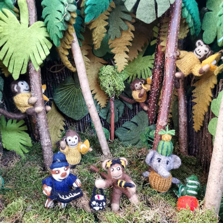 Felt So Good – Ornamento por atacado – Macaco Feltro DJ Bananas Suspensas Decoração3