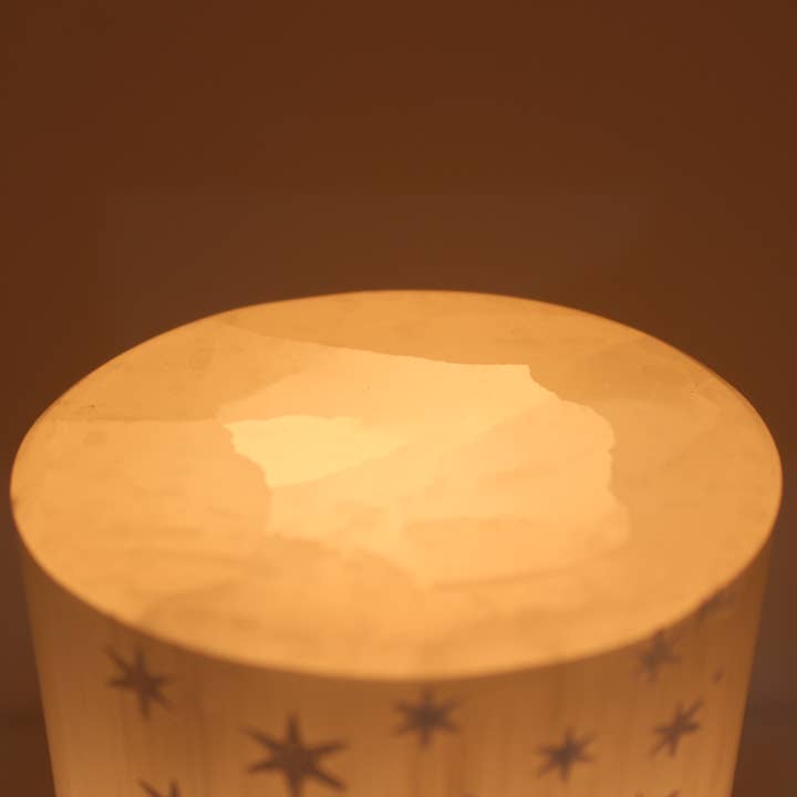 Quasar Gems USA - Wholesale Spiritual Stone/Crystal - Selenite Fairy Cylinder Lamp