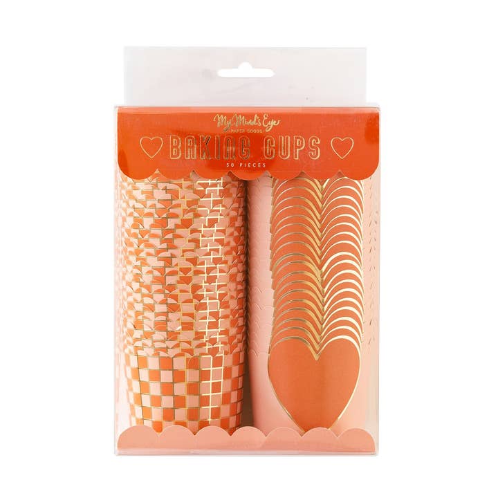 My Mind’s Eye - Wholesale Cupcake/muffin liner - PLCC1522 - Gold Foil Check Baking Cups (50 pcs)0