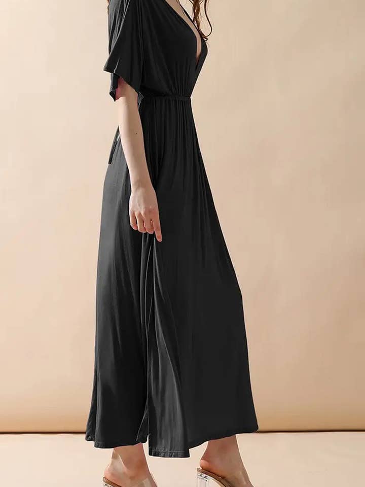 ACCITY - Wholesale Dress - Women's - V-Neck Short Sleeve Back Bow Empire Dress19