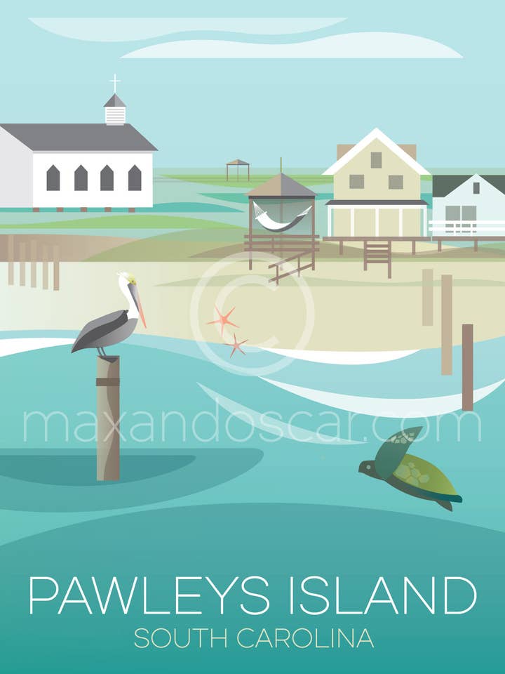 IMPRIMÉ PAWLEYS ISLAND pour la vente par Max & Oscar