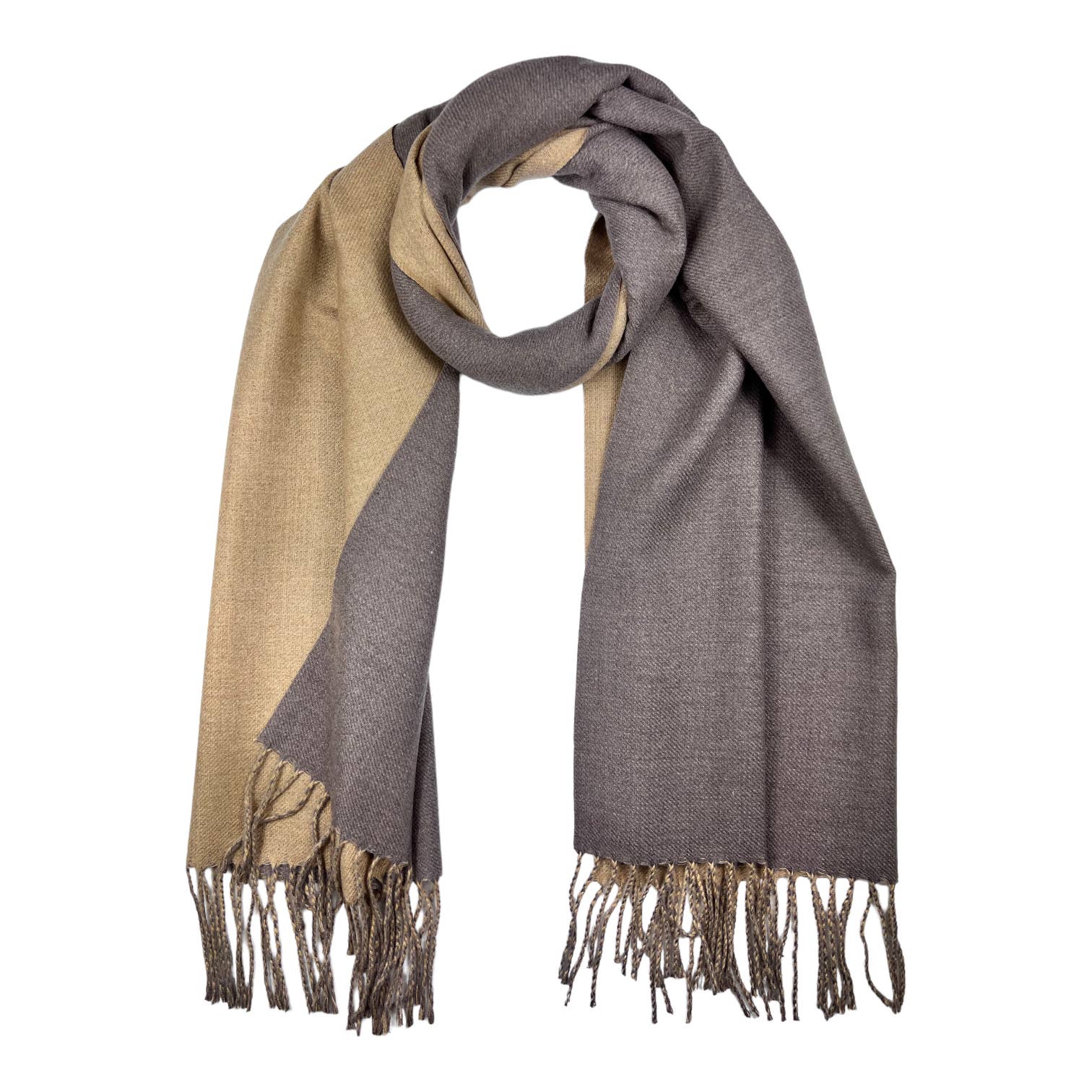 London Scarves - Vente Écharpe – femme - Écharpe réversible unie bicolore en mélange cachemire11