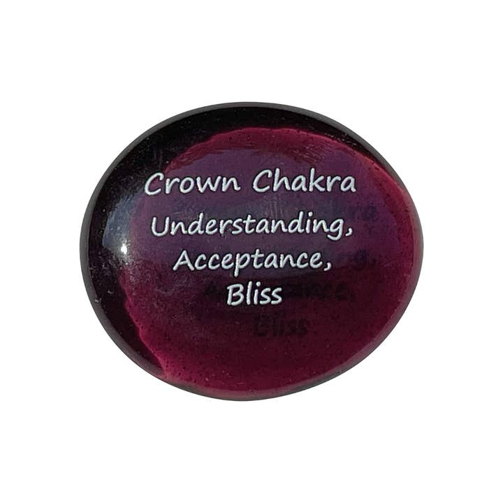 Lifeforce Glass, Inc. - Wholesale Spiritual Stone/Crystal - Imprinted Chakra Stones Assortment. 100 Glass Stones.18