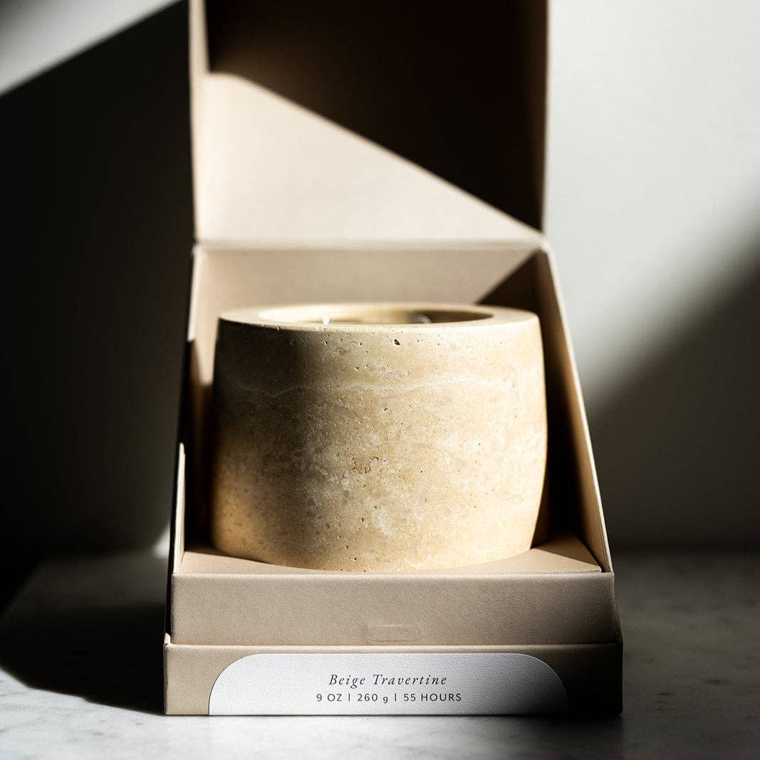Last Candle Co - Wholesale Jar/Filled Candle - Beige Travertine Refillable Candle4