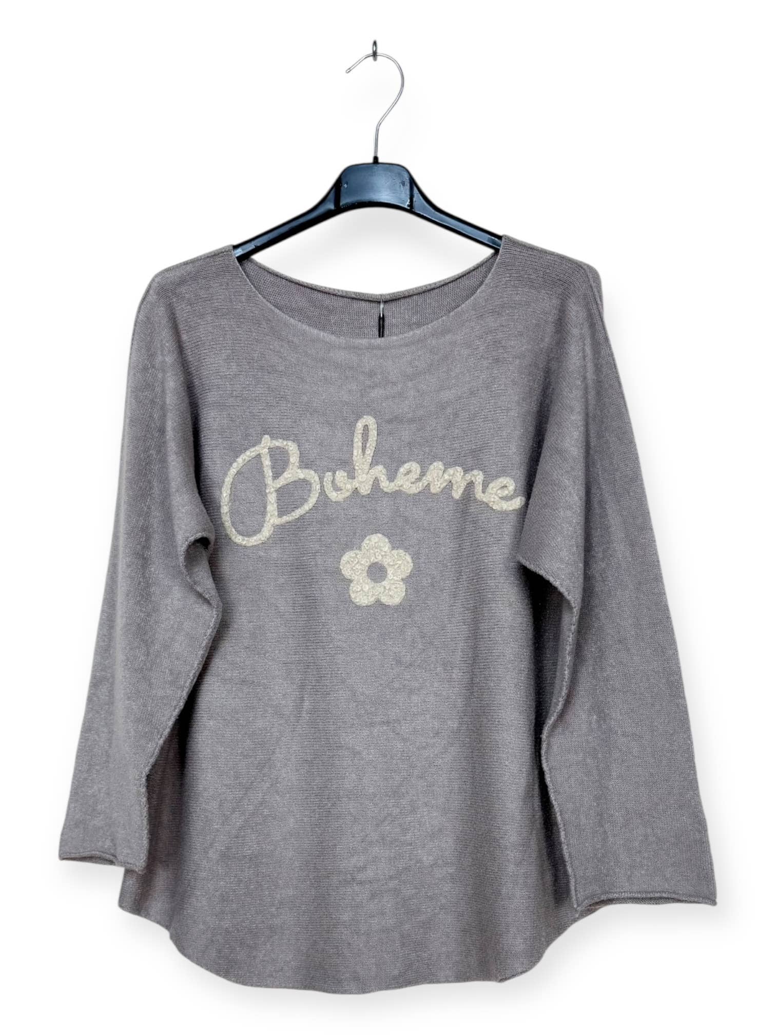 Lucky Nana - Wholesale Knit Sweater - Women's - AH 3165 - V-Neck Sweater with Bohemian Flocking19