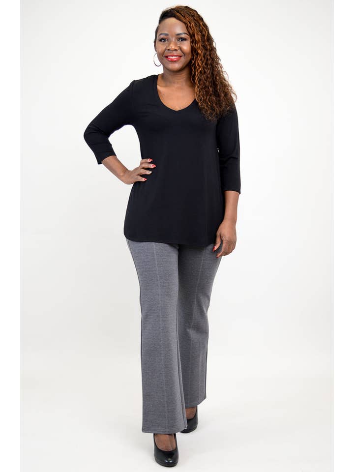 Blue Sky Clothing Co LLC - Vendita all'ingrosso Tunica - Donna - Top Jackie 3/4, Nero, Bambù1