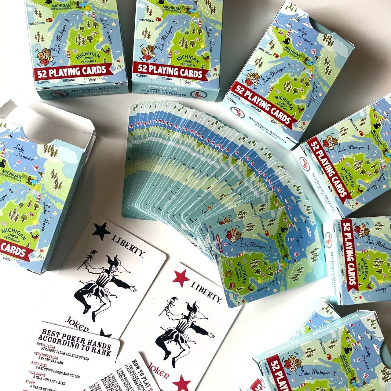 Michigan Mittens - Wholesale Playing Cards - Michigan Map Playing Cards - Case of 123