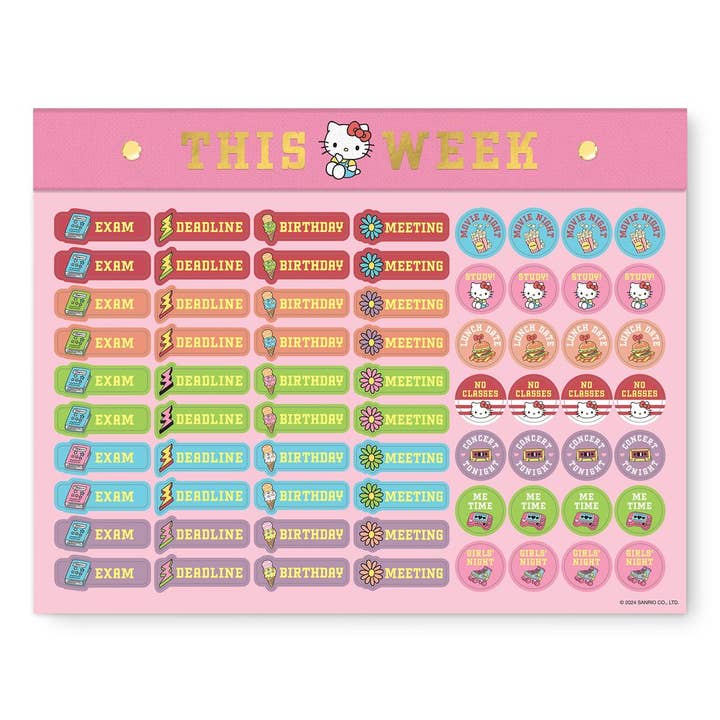 Studio Oh! - Wholesale Desk Pad - Hello Kitty College Letters Weekly Desk Pad2