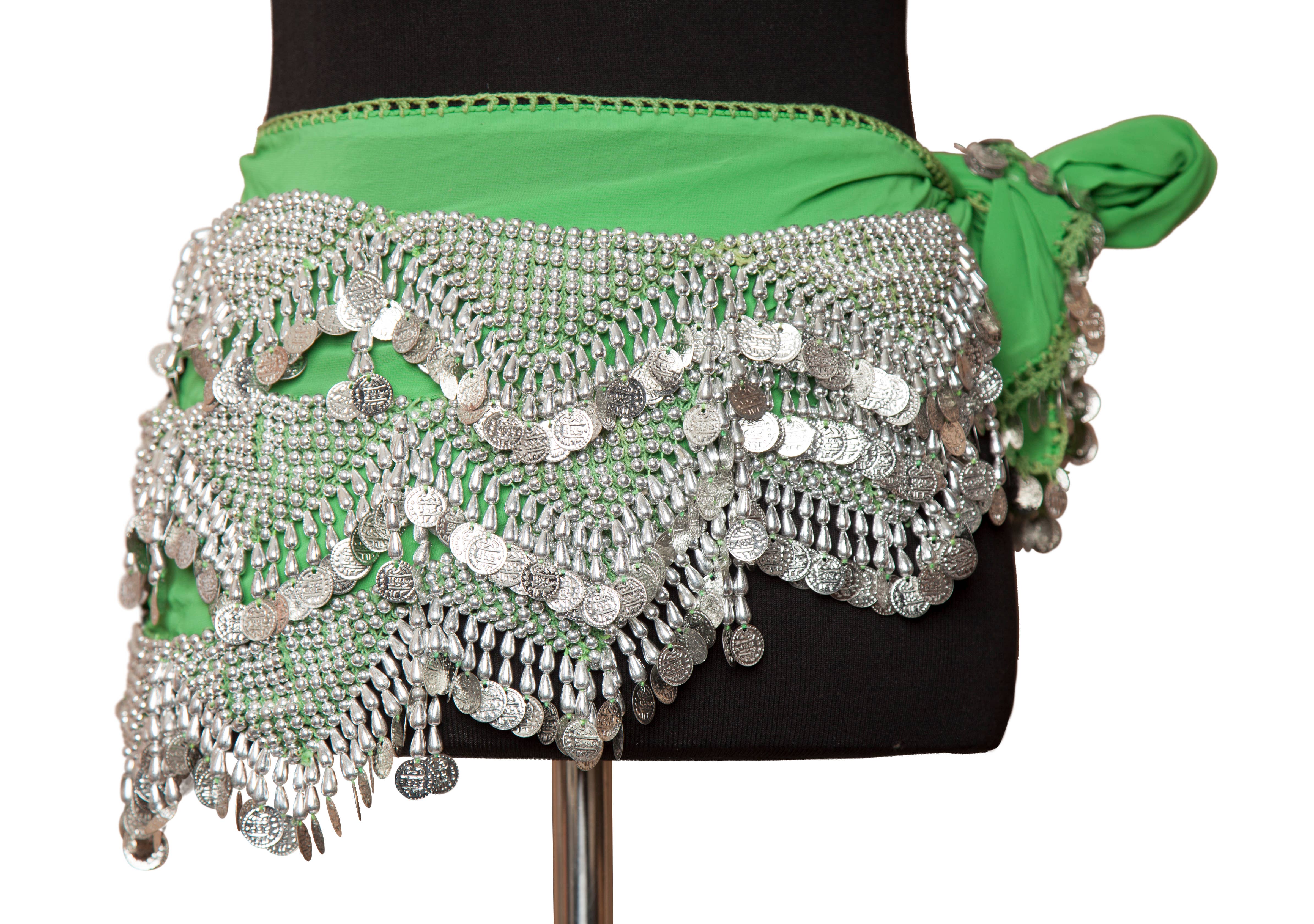 GRN SIL Hip Scarf, Green/silver for wholesale on Faire1