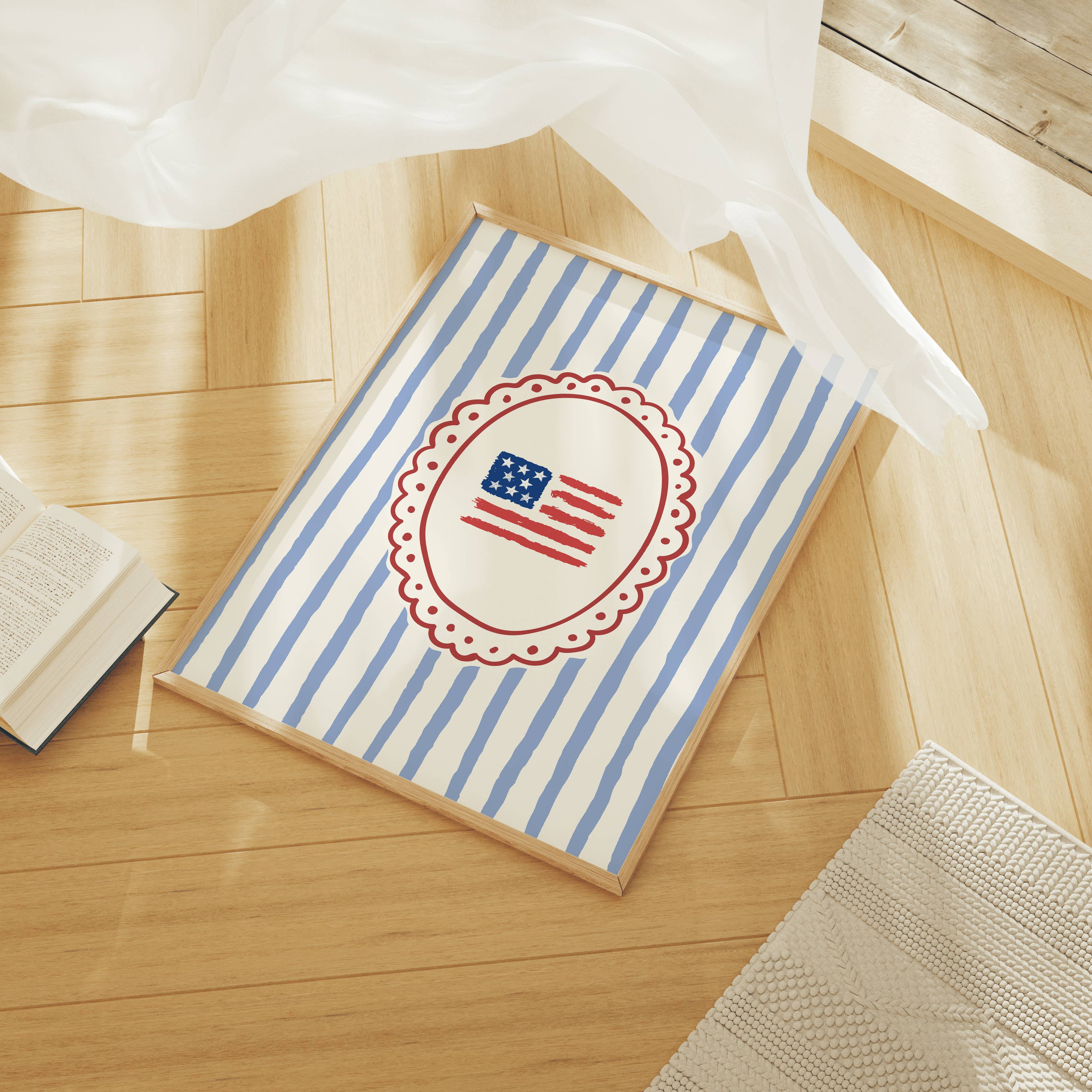 April Lane Art - Wholesale Art Print - Patriotic American Flag Frame Print1