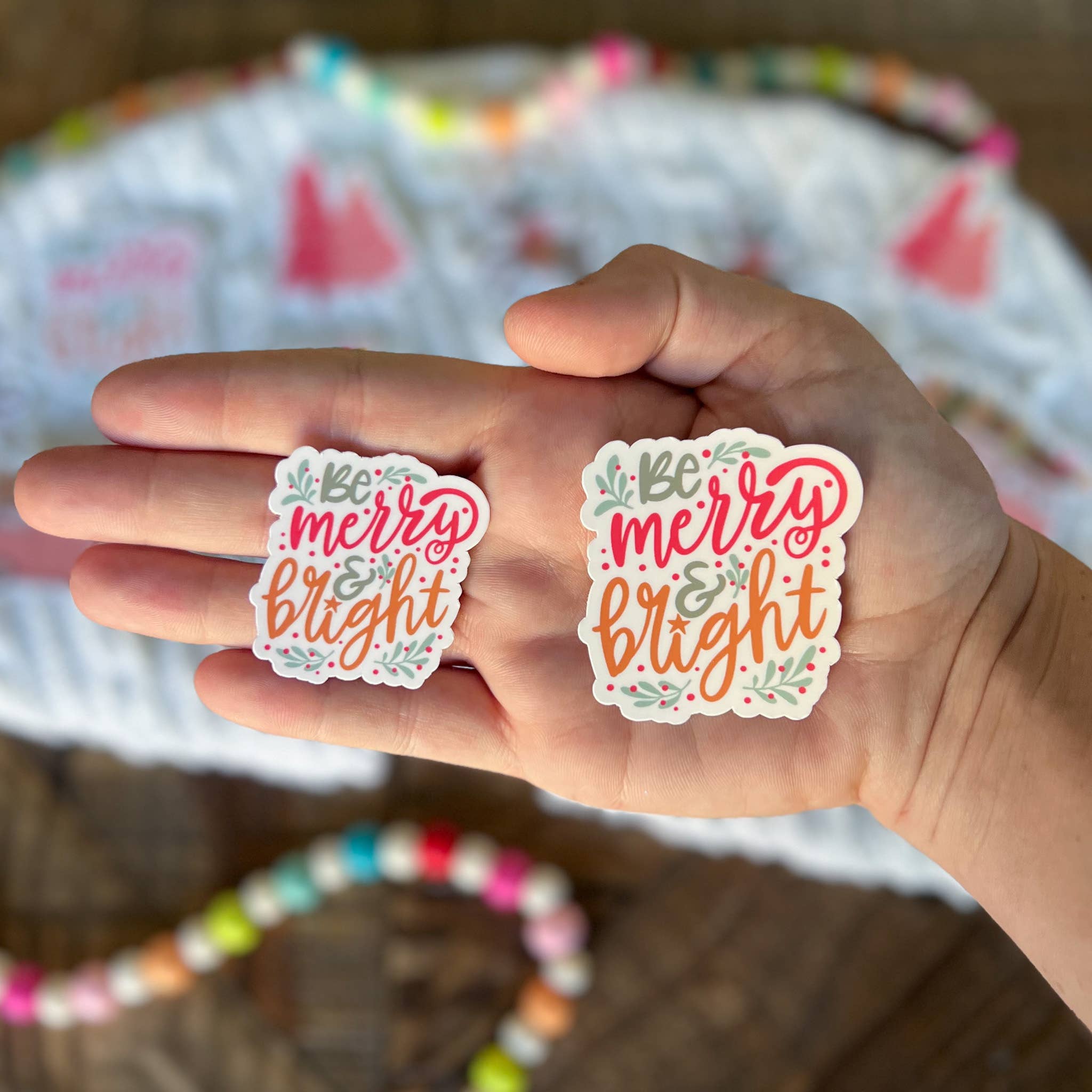 Little Turkey Shoppe - Vente Autocollant - Autocollant de Noël en vinyle Boho Pink2