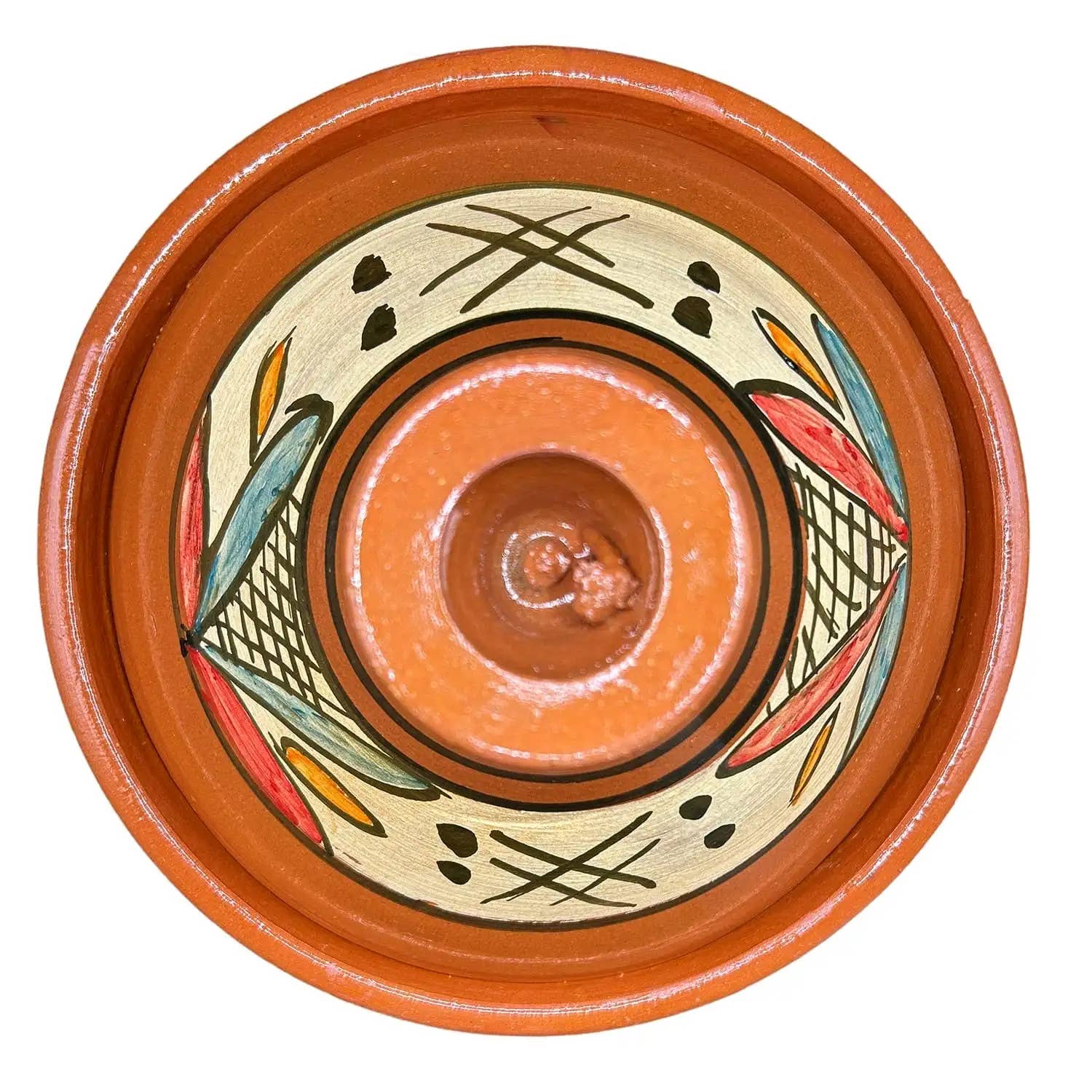 Etnico del Mondo - Wholesale Cooking Pot - Tajine XL 35 cm in Hand-Painted Terracotta with Ebook #163