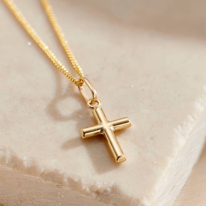 9ct Gold Cross Necklace for wholesale by Posh Totty Designs