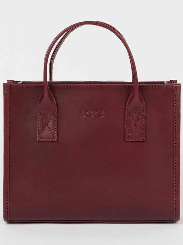 Jackie Midi + Webbing Strap - Dark Cherry Classic Leather for wholesale by O My Bag