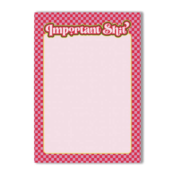 Important Shit Blank Notepad A6 for wholesale by Jungle Red Studio