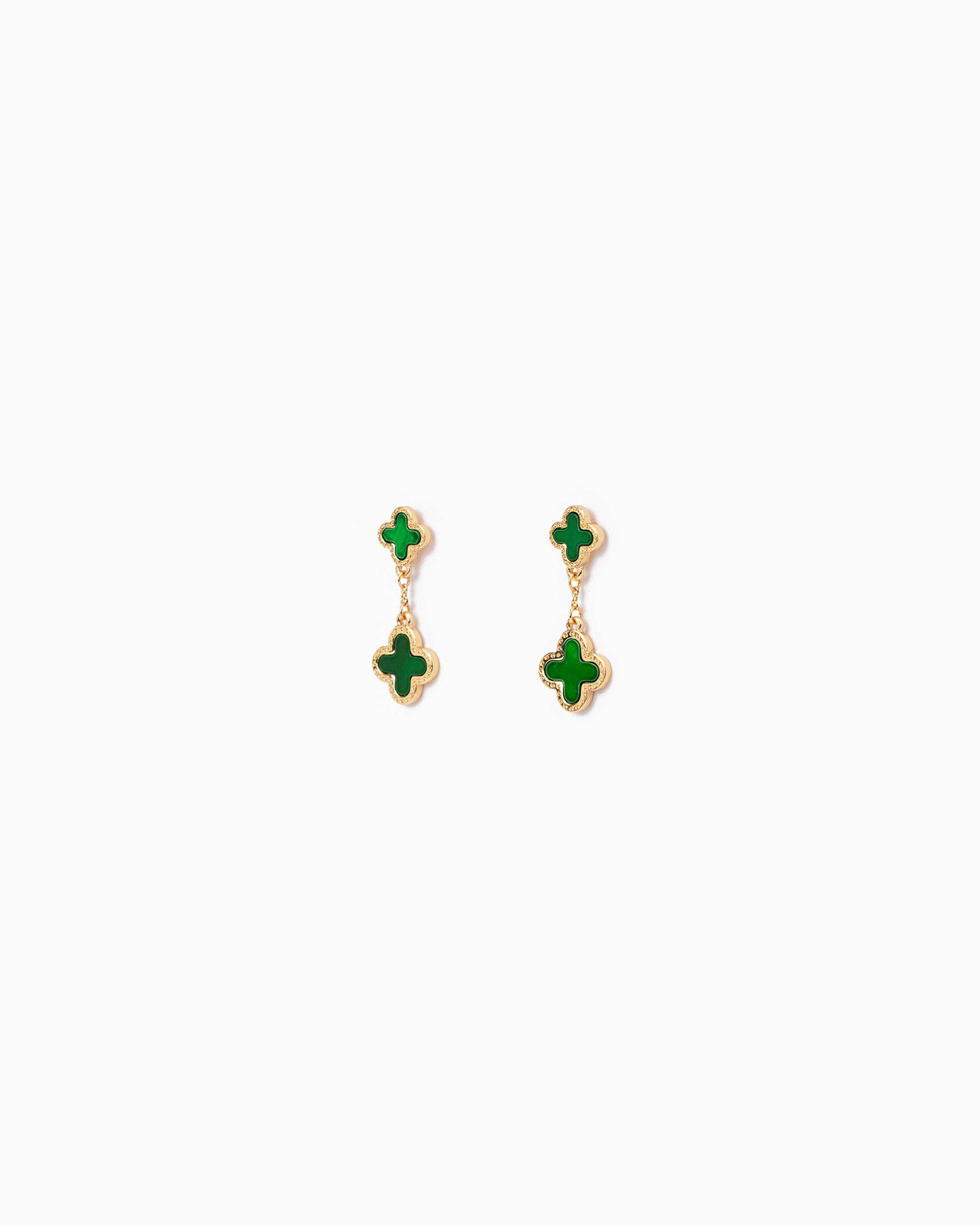 Sessori – wholesale Dangle earrings – Double MOP Clover Drop Earrings12