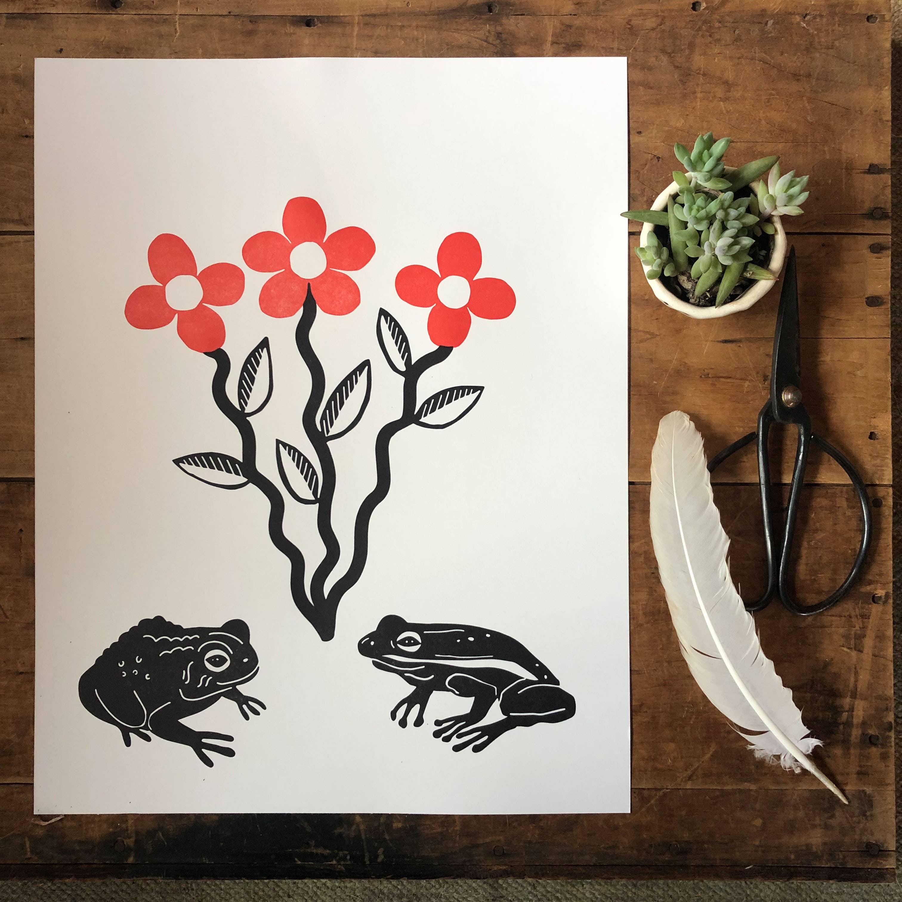 Ratbee Press - Wholesale Art Print - 11 x 14" Frog and Toad1