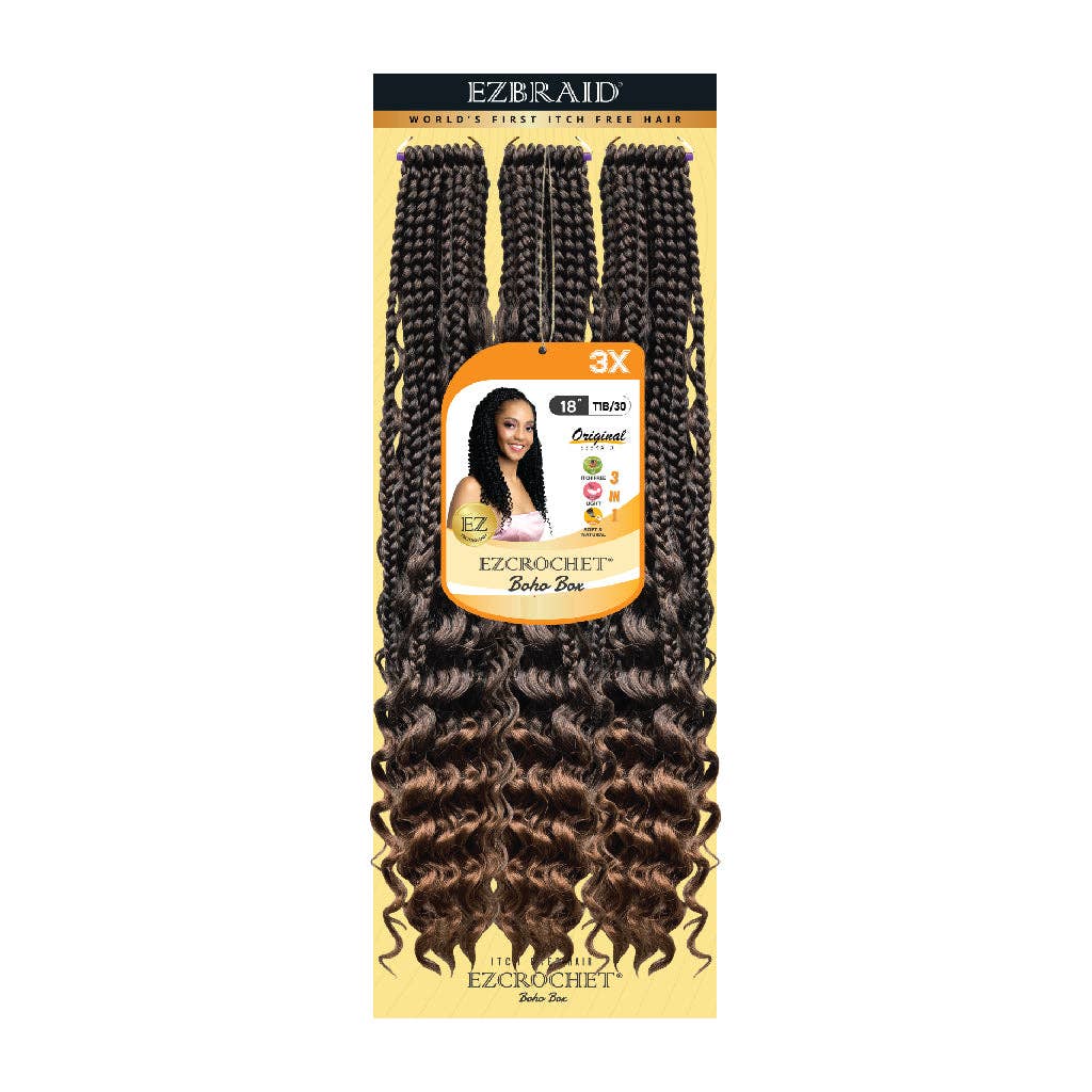 EZBRAID UK - Venta al por mayor Extensiones para el pelo - EZCROCHET Boho Box trenzas de 45 cm - paquete triple5