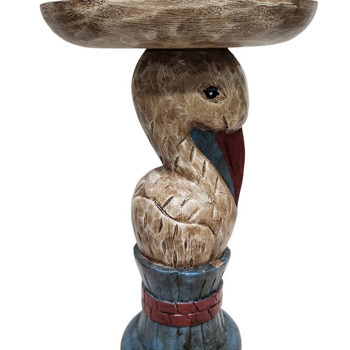 White Elephant - Wholesale Decorative Tabletop Object - Pelican Table Wood Hand Carved