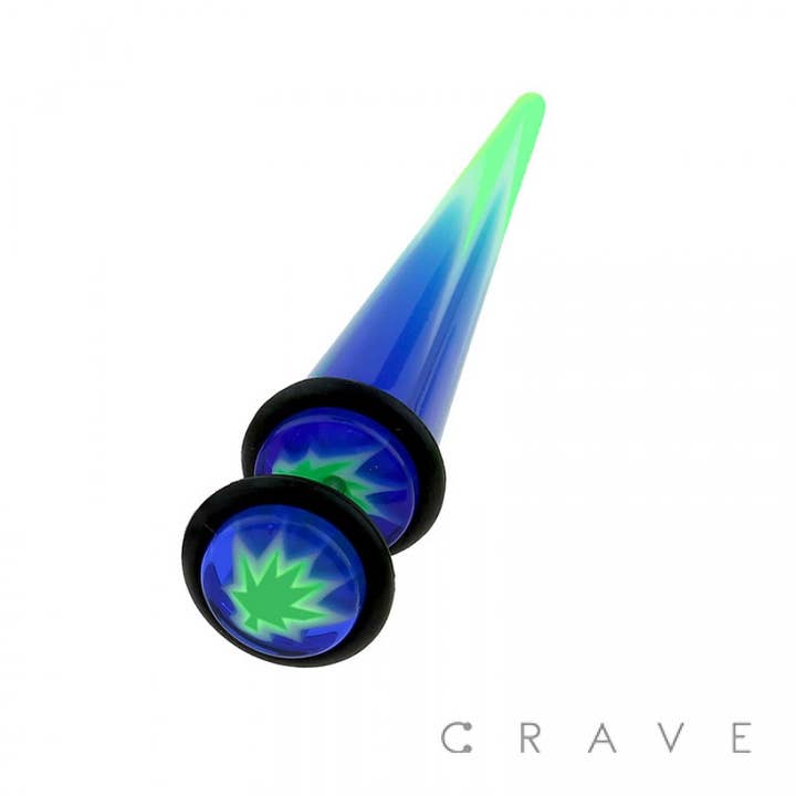 CRAVE BODY JEWELRY - Venta al por mayor Cadena para cara/cuerpo - CONO FALSO ACRÍLICO CON MÁRMOL DE MARIHUANA