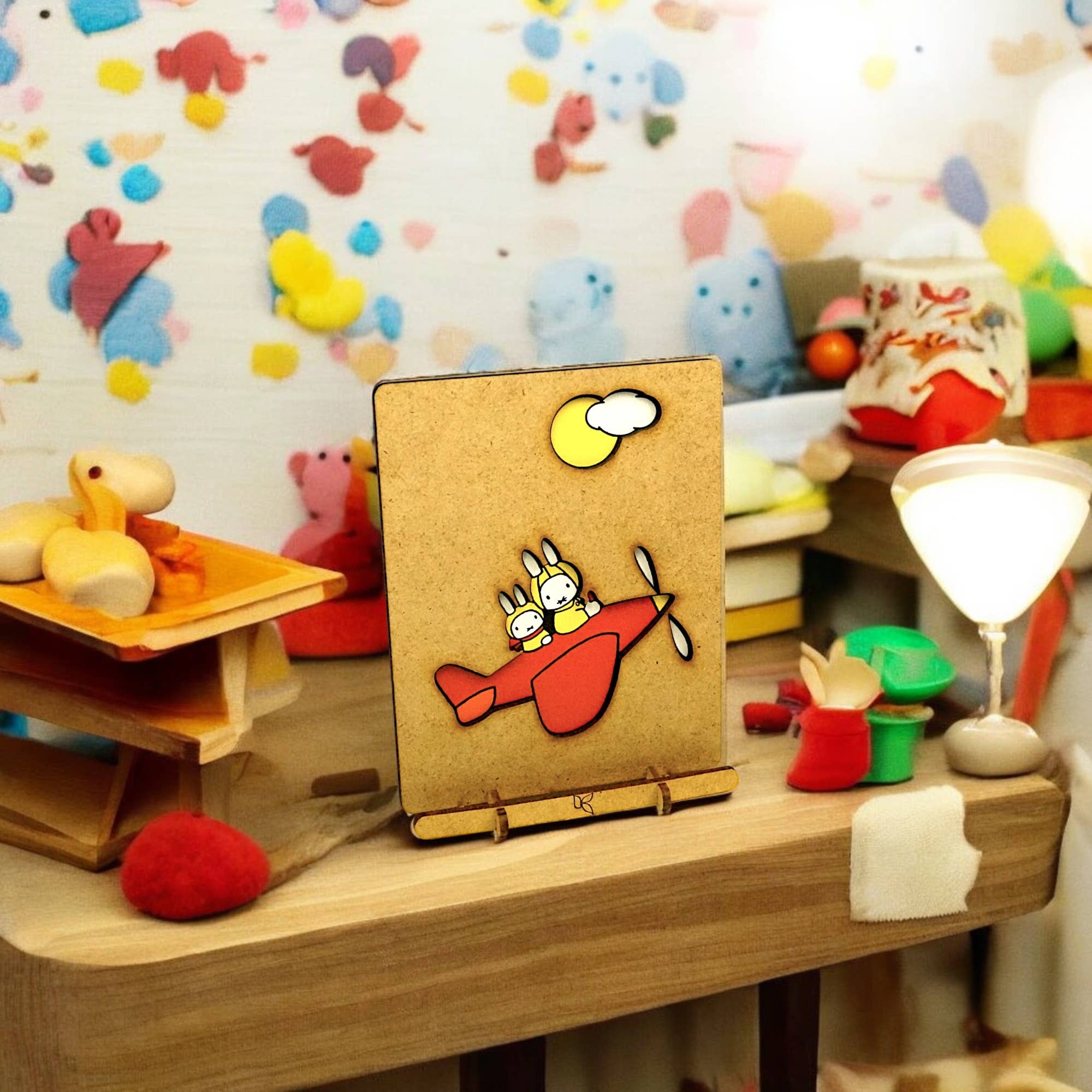 KOMONI Amsterdam – wholesale Postcard – Miffy in a plane Pop-up Card1