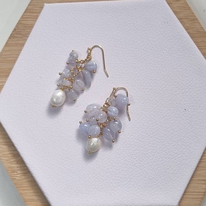 PearlGem Designs - Wholesale Dangle earrings - Alighieri Freshwater Pearl Gemstone Earrings - Onyx9