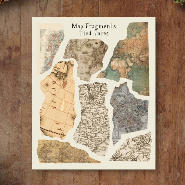 Map Fragments Sticker Sheet for wholesale by Tied Fates