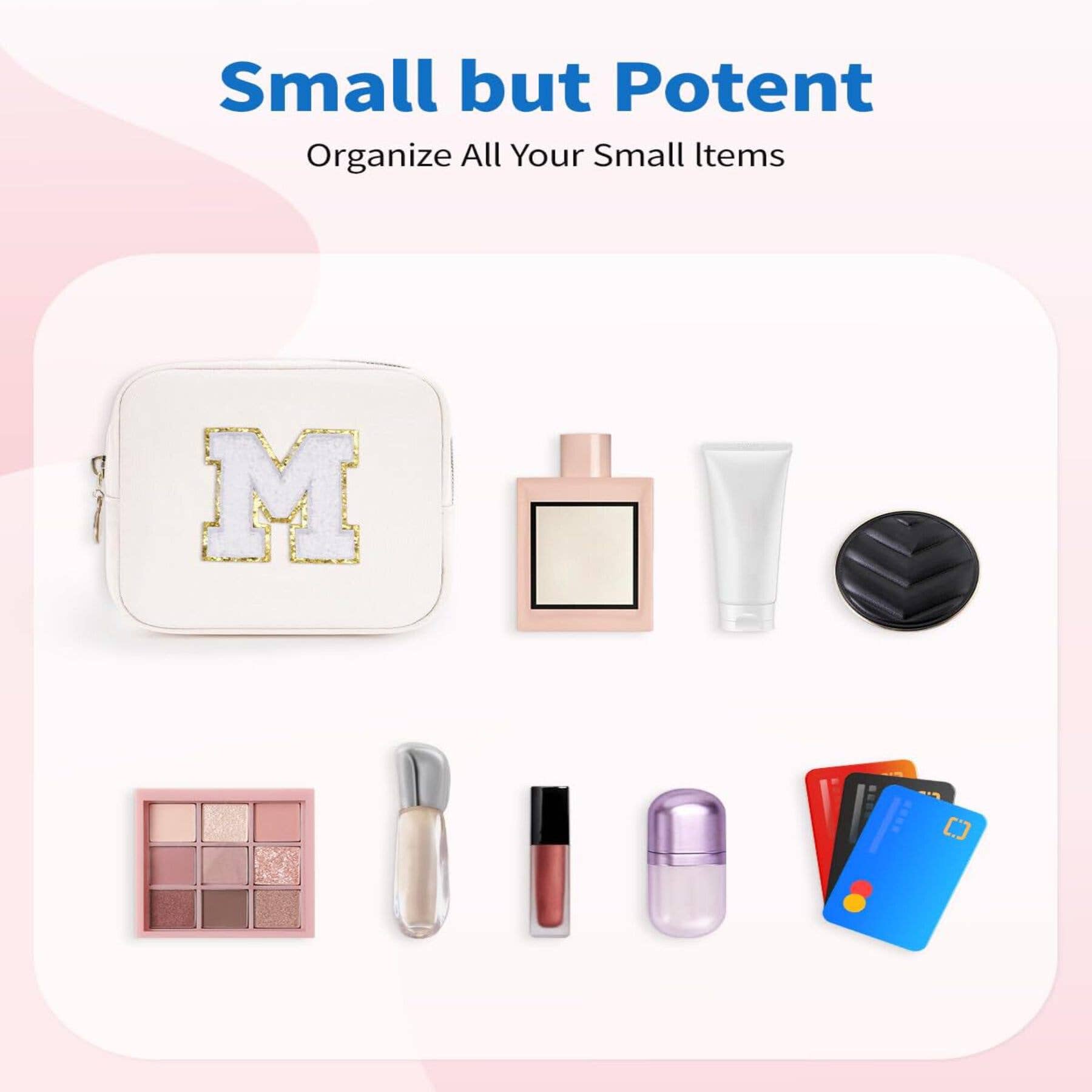 wandf – Großhandel Schmink-/Kosmetiktasche – Personalisierte Monogramm-Tasche Mini Initialen Schminktasche44