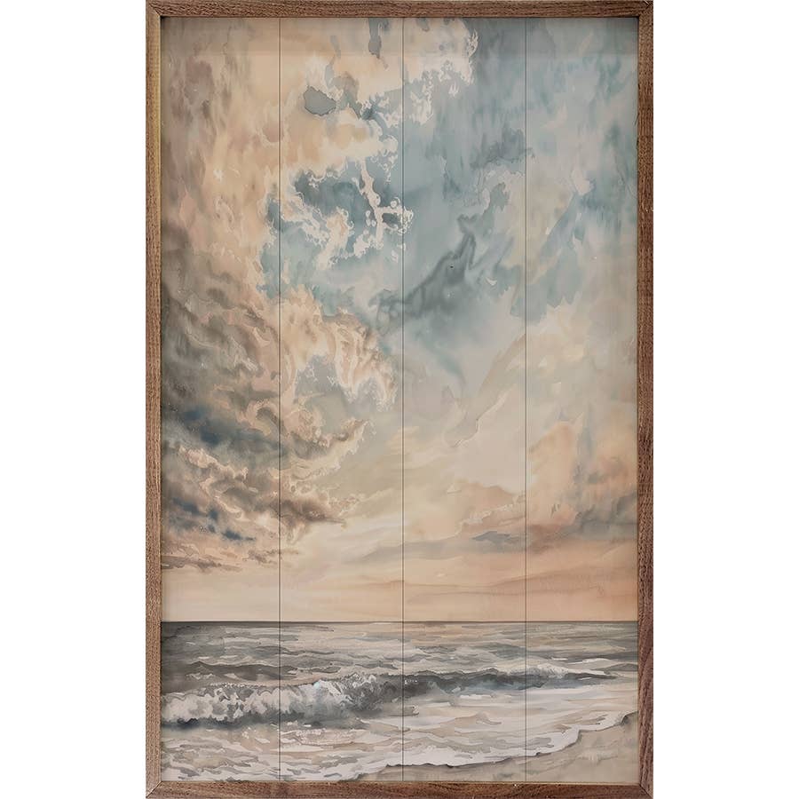 Kendrick Home - Wholesale Christmas Wall Art - Storm Meet Coast By Petals Prints Design0