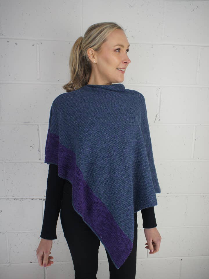 Thistle Two Tone Linen Cape for wholesale by Knitted in Edinburgh