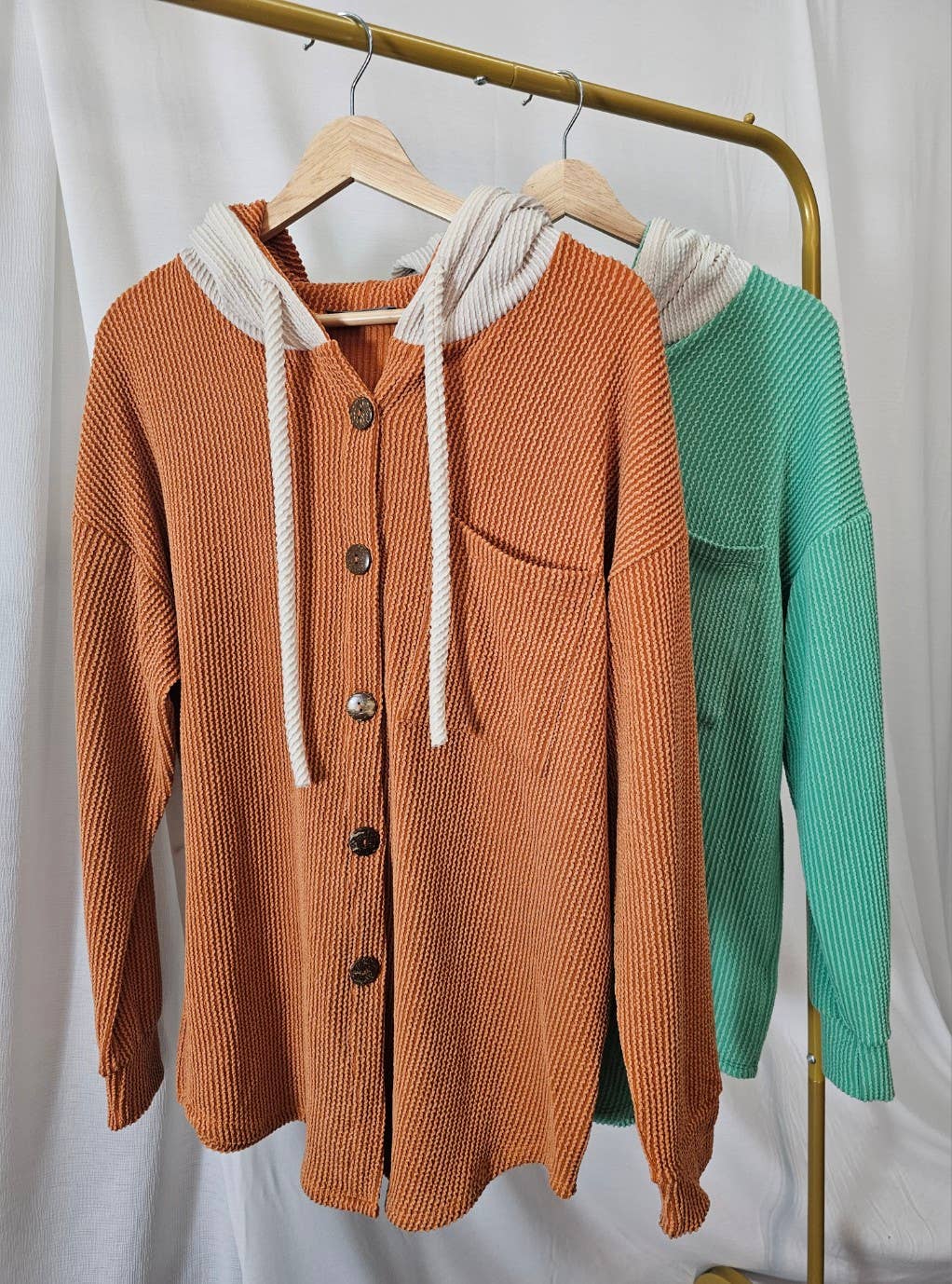 BOMBOM - Wholesale Hoodie - Women's - TL1987 BUTTON HOODED SWEATSHIRT12