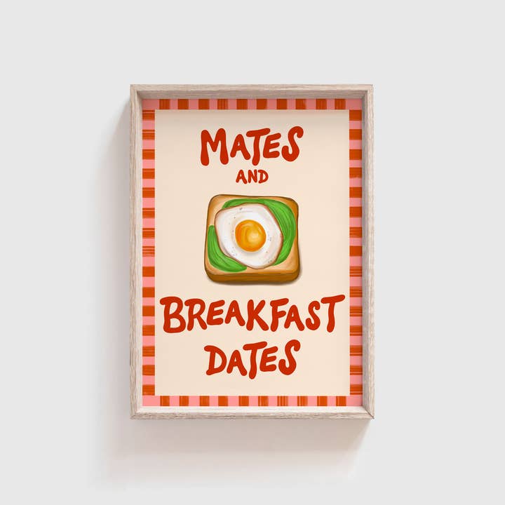 Neesh Home - Vente Affiche d'art - Impression "Copains et Petits Déjeuners" | Cuisine | Brunch