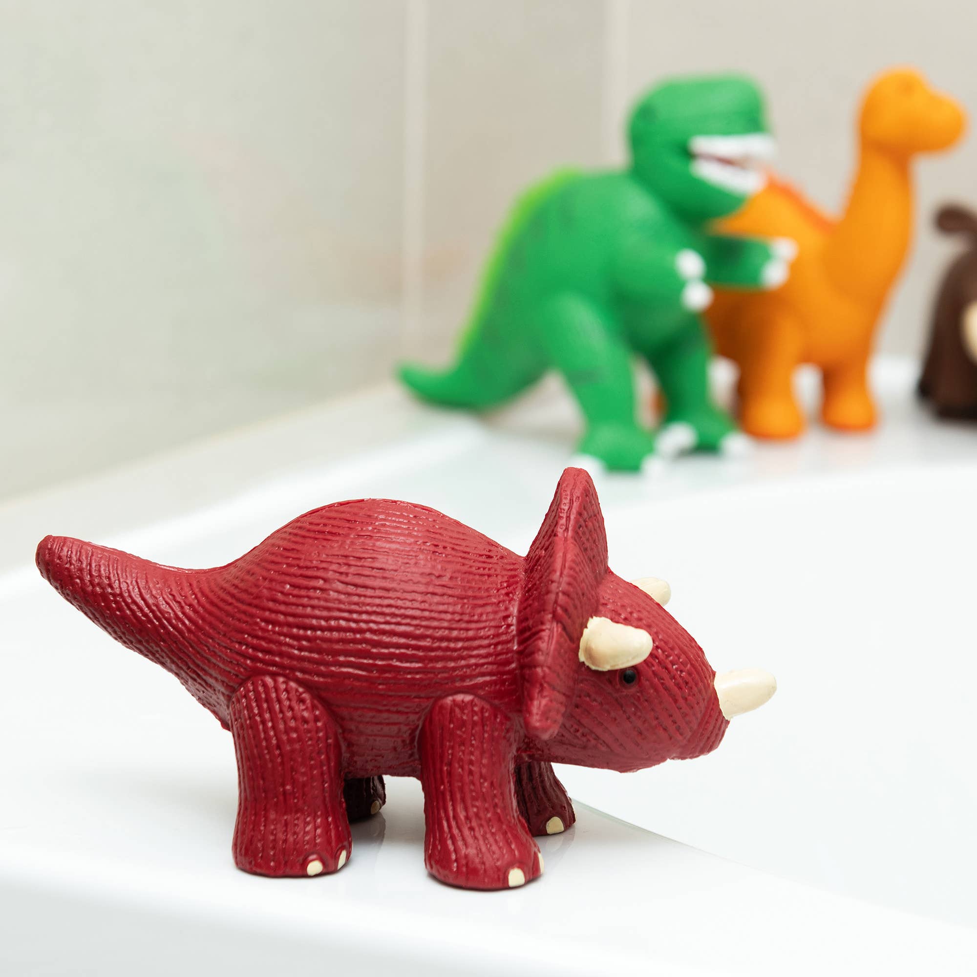 Best Years Ltd - Wholesale Bath Toy - Baby - Rubber Red Triceratops Dinosaur Toy, Bath Toy, Teether2