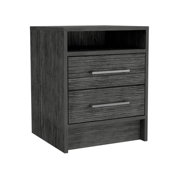 TUHOME FURNITURE – wholesale Bedroom furniture – Bianco Nightstand, Two Drawers