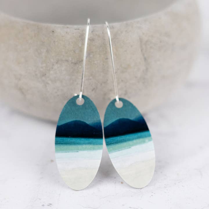 Horgabost Harris Aluminium- und Silberohrringe für den Großhandel von Cath Waters Scottish Landscapes