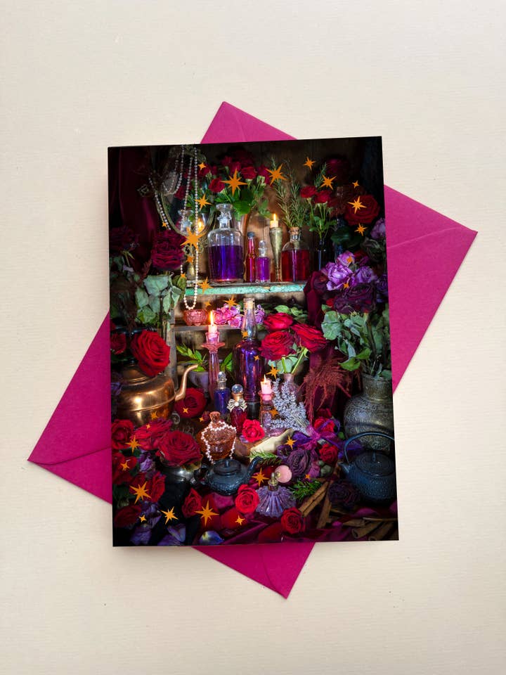 Love Potion Greetings Card for wholesale by The Enchanted Florist