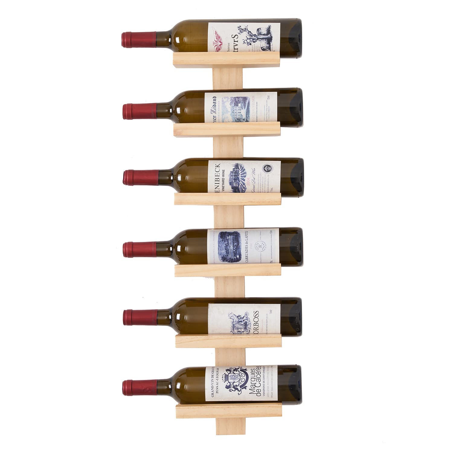 Wholesale Gifts Tomorrow - Wholesale Wine Rack - 6 bottle Vertical Wooden Wine Rack - Pine (75cm)1
