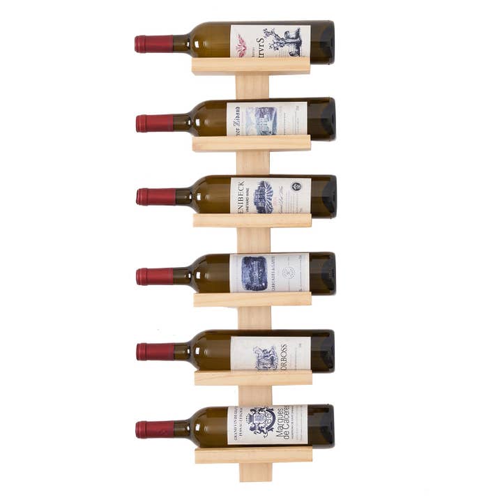 Wholesale Gifts Tomorrow - Wholesale Wine Rack - 6 bottle Vertical Wooden Wine Rack - Pine (75cm)1