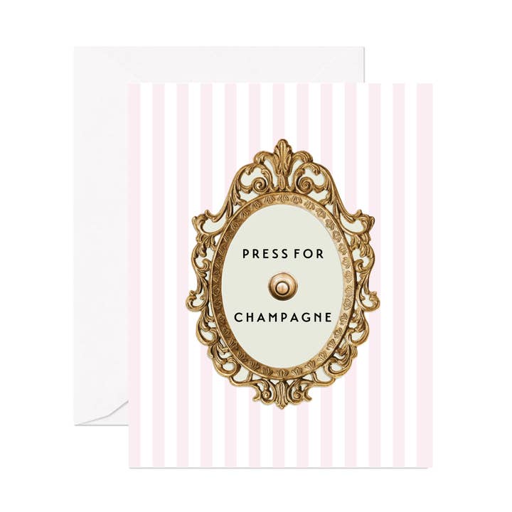 Press For Champagne Greeting Card for wholesale by Socialvites