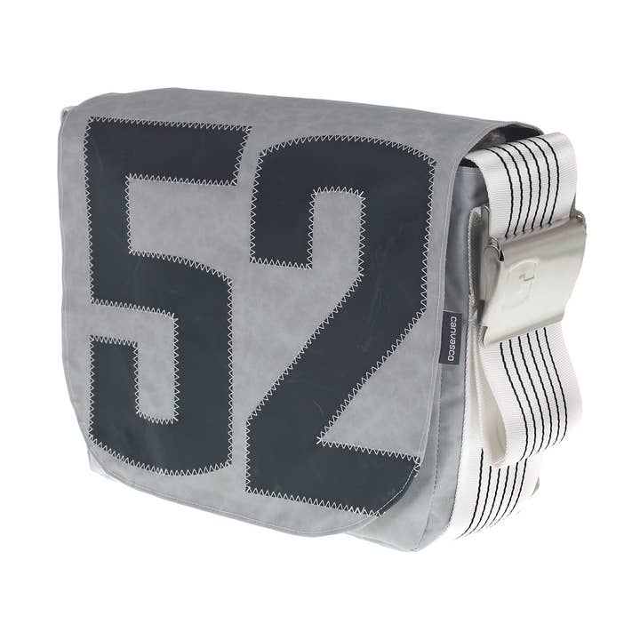 Borsa L, Collezione Canvas, grigio, bianco per la vendita all'ingrosso da parte di Canvasco GmbH