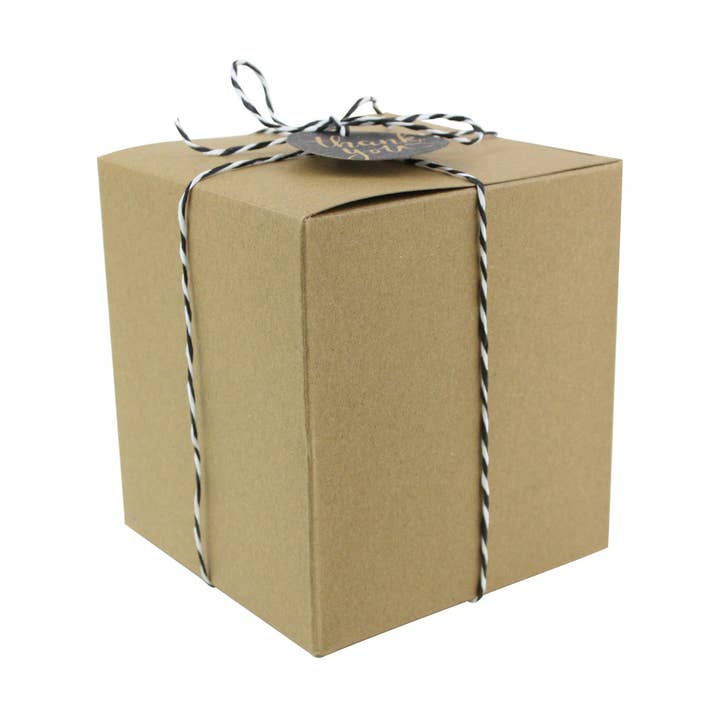 11x11x12cm Natural Kraft Gift Box w/ String & Tag Pack of 3 for wholesale by Emartbuy