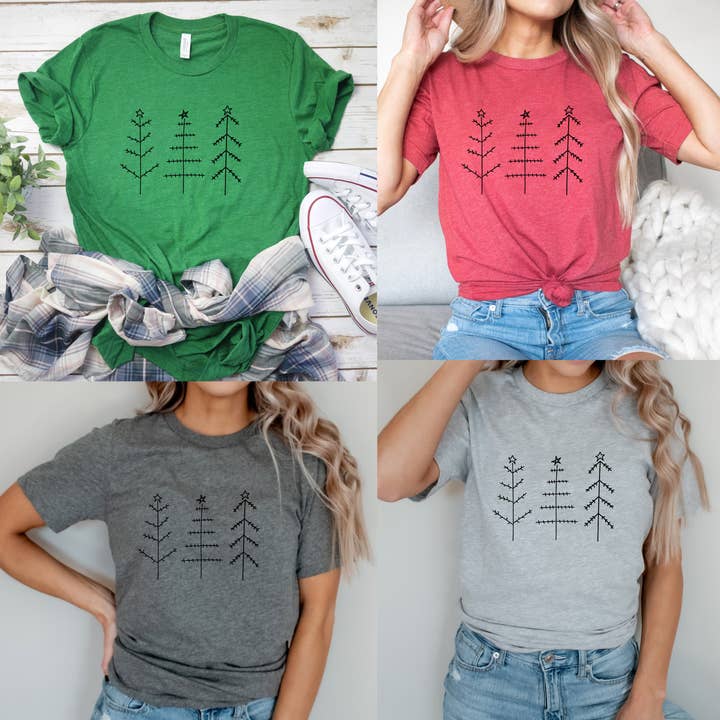 3 Cute Trees - T-shirt graphique déposé à l'encre pour la vente par The Hive Wholesale
