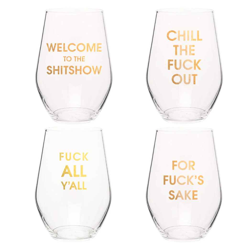 Chez Gagné - Wholesale Wine Glass - Best Sellers – Sweary Wine Glass Case Pack (Set of 12)0