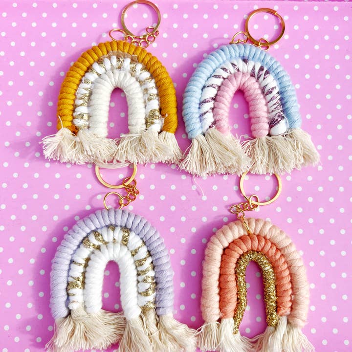Gypsy Soul - Wholesale Keychain – Women's - Macaron Rainbow Macrame Boho Keychain - Assortment 24 Pcs3