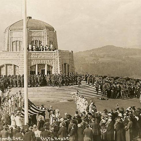 Art Print OR-425 Crown Point Vista House, Columbia River for wholesale by Found Image Press