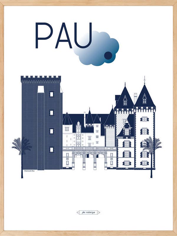 Poster PAU, Il Castello per la vendita all'ingrosso da parte di Julie Roubergue