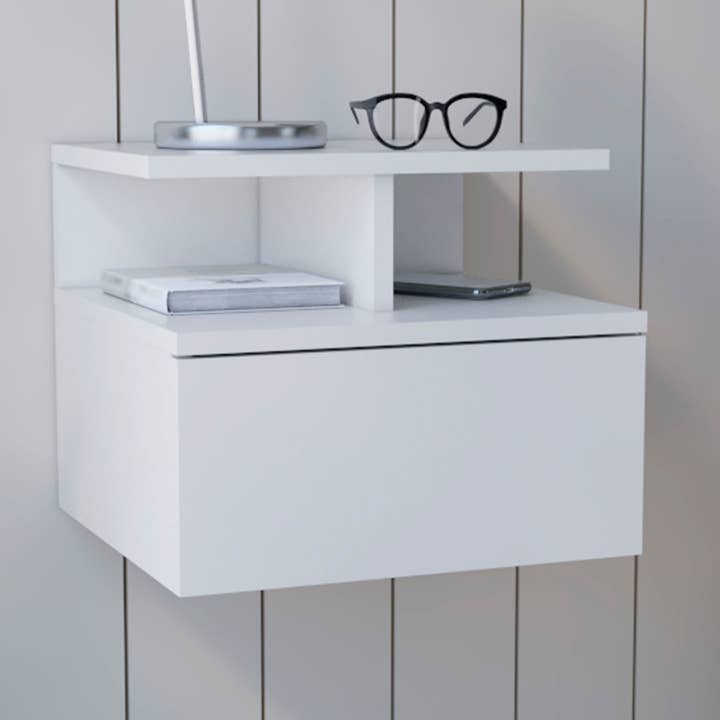 Adele Floating Nightstand, Drawer, Open Top Shelves for wholesale by TUHOME FURNITURE